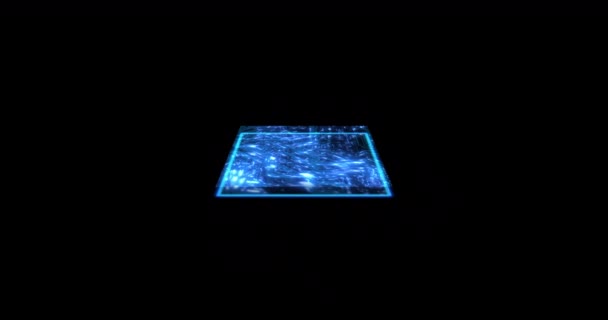 Carte Mère Technologie Hologramme Programmation Numérique Isolé Sur Fond Noir — Video