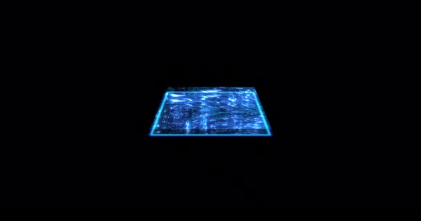 Circuit Board Technologie Hologramme Programmation Numérique Isolé Sur Fond Noir — Video