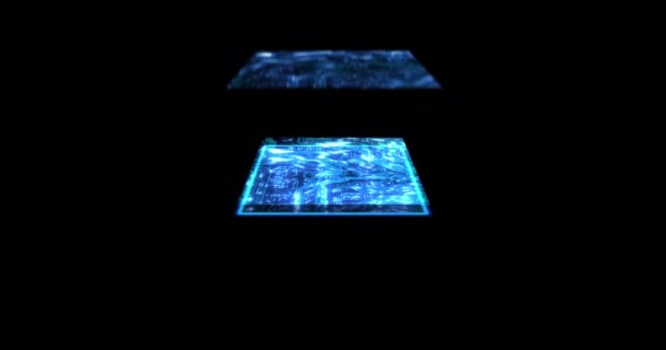 Hologramm Virtual Reality Und Digitale Cpu Für Informationstechnologie Datenspeicherung Oder — Stockvideo