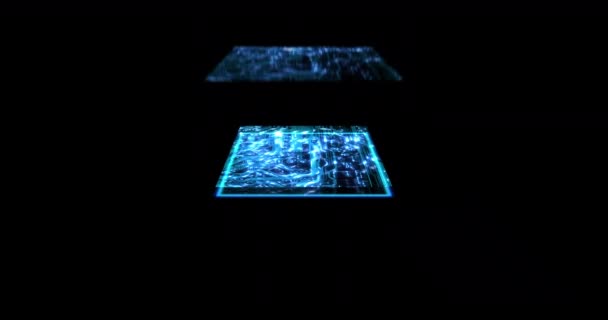 Technologie Numérique Abstrait Programmation Carte Circuit Imprimé Sur Fond Sombre — Video