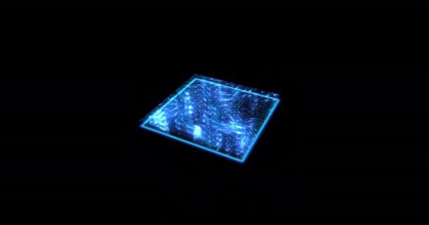 Mikrochip Sistem Atau Teknologi Dengan Cahaya Pengembangan Masa Depan Atau — Stok Video