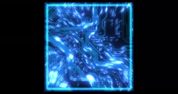 プログラミング コーディング 情報技術のための回路基板のデジタルコア マイクロチップとホログラム 暗い背景にコンピュータCpu データとサーバーのためのサイバーセキュリティ ソフトウェアとプロセッサ — ストック動画