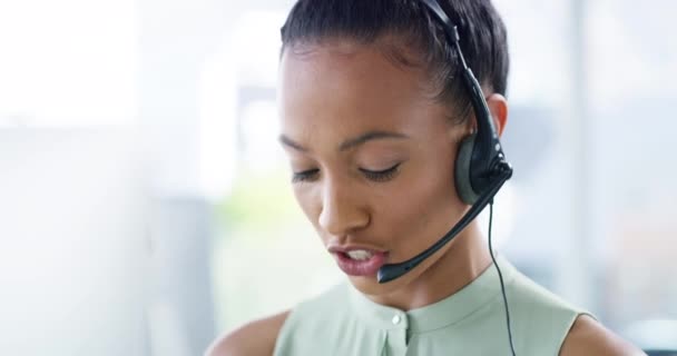 Obsługa Klienta Call Center Kobieta Doradztwo Biurze Dla Crm Nas — Wideo stockowe