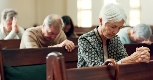 Ewangelia Modlitwa Lub Stara Kobieta Kościele Boga Duch Święty Lub — Wideo stockowe