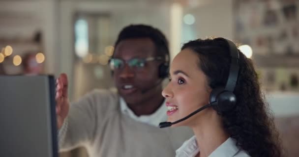 Çağrı Merkezi Crm Ajansındaki Tele Pazarlama Müşteri Hizmetleri Yazılımlar Için — Stok video