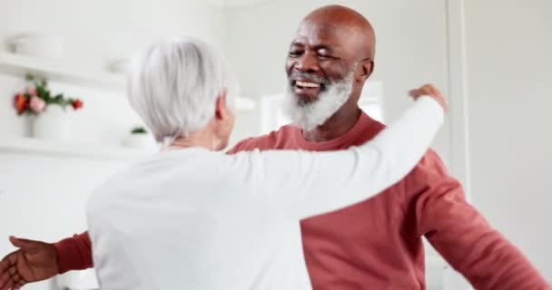 Interracial Senior Couple Hug Love Happy Home Comfort Empathy Hello — Stock Video