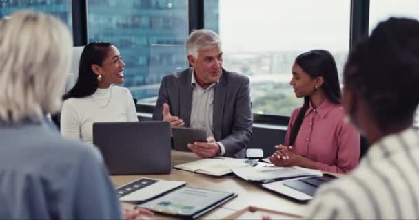 Personas Reunión Apretón Manos Aplausos Éxito Empresarial Gracias Acuerdo Financiero — Vídeos de Stock
