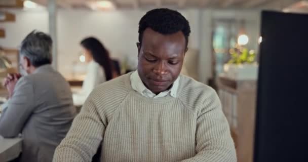 Unavený Noční Obchodní Muž Stres Problém Nebo Deprese Pro Design — Stock video