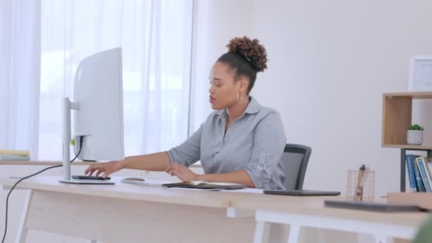 Escroquerie Appel Téléphonique Femme Affaires Frustrée Colère Avec Conversation Client — Video