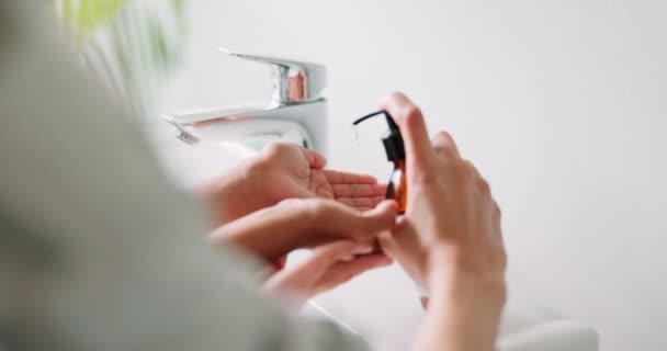Ręce Mydło Rodzic Dzieckiem Czyszczenia Mycia Higieny Dla Wellness Łazience — Wideo stockowe