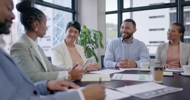 Başarı Toplantı Mutlu Adamları Anlaşma Satış Hedefi B2B Pazarlığı Için — Stok video