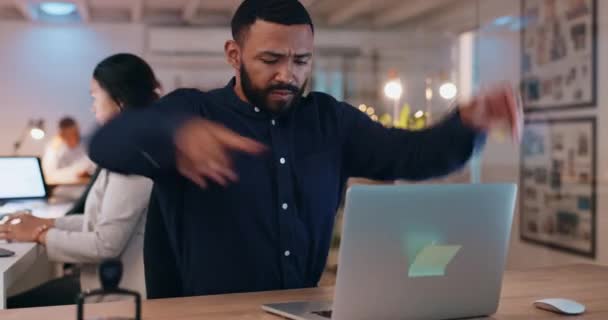 Afaceri Stres Laptop Furie Eroare Internet Lent Conexiune Greșeală Bărbat — Videoclip de stoc