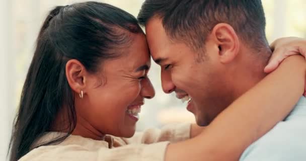 Rosto Dança Casal Feliz Abraçar Casa Com Amor Cuidado Romance — Vídeo de Stock