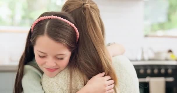 Hug Mom Girl Love Smile Bonding Support Care Mama Happiness — Stock Video