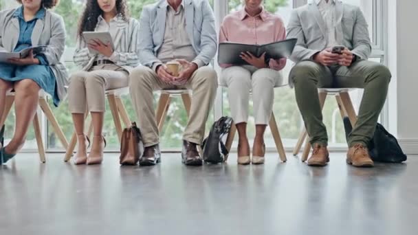 Bacaklar Adamları Işe Alım Işe Alım Fırsatı Bekleme Odası Grup — Stok video
