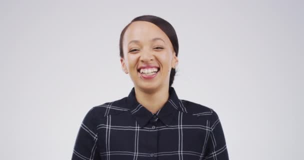Женщина Комедия Смех Студии Шутки Смешной Мем Беззаботная Личность Макете — стоковое видео