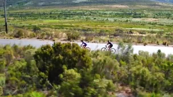 Bicicleta Campo Personas Bicicleta Carretera Para Hacer Ejercicio Entrenamiento Fitness — Vídeo de stock