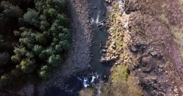 Landskap Natur Och Flod Landet Från Drönare Med Naturmiljö Klippor — Stockvideo