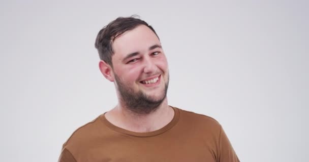 Erfolg Gesicht Und Ein Mann Mit Erhobenem Daumen Für Danke — Stockvideo