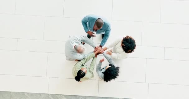 Business People Hands Together Motivation Teamwork Support Collaboration Goals Success — Stock Video