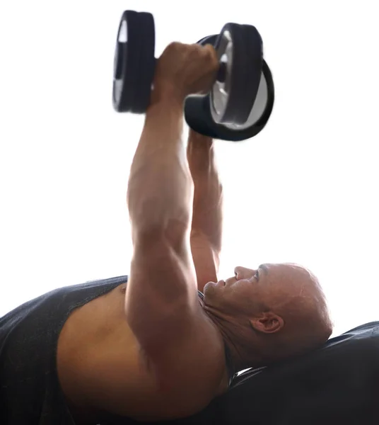 Hantel Mężczyzna Fitness Siłą Ramienia Siłą Ćwiczeniami Mięśni Dla Zdrowia — Zdjęcie stockowe