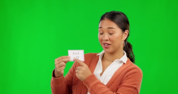 École Enseignant Apprentissage Des Mathématiques Sur Écran Vert Avec Des — Video