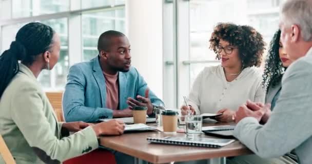 Gente Negocios Trabajo Equipo Personal Una Reunión Lluvia Ideas Conversación — Vídeos de Stock