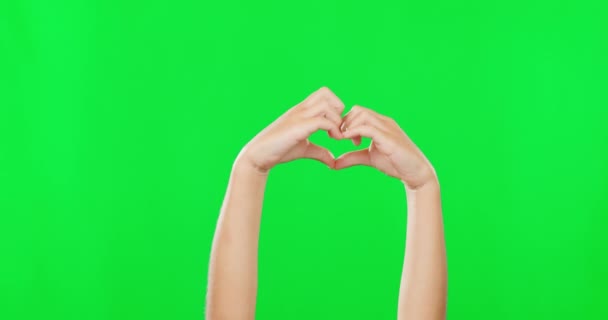 Stüdyonun Arka Planında Aşk Ilgi Reklam Için Yeşil Ekranda Insan — Stok video