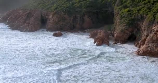 Dron Klif Ocean Fale Krajobraz Przyrody Podróże Środowisko Linii Brzegowej — Wideo stockowe
