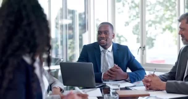 Pessoas Negócios Reunião Ceo Com Planejamento Discussão Gestão Com Feedback — Vídeo de Stock