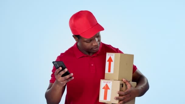 Box Green Screen Delivery Guy Phone Product Code Ecommerce Track — Stock Video