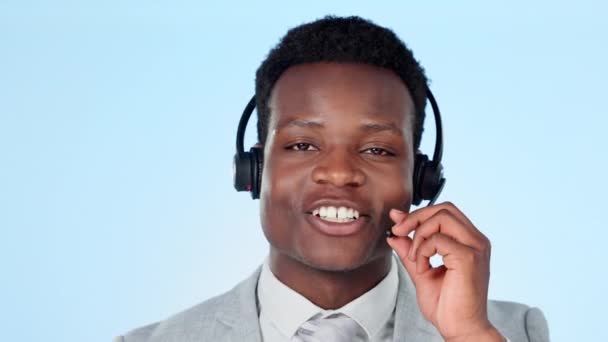 Çağrı Merkezi Stüdyoda Insan Tarafından Gülümseme Kulaklık Teknik Destek Müşteri — Stok video