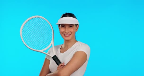테니스 흉내를 스튜디오에 고립되어 초상화 스포츠 그리고 브라질 출신의 자신감 — 비디오