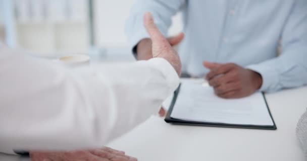 Handshake Contrato Consultoria Com Mãos Pessoas Para Planejamento Assinatura Negócio — Vídeo de Stock