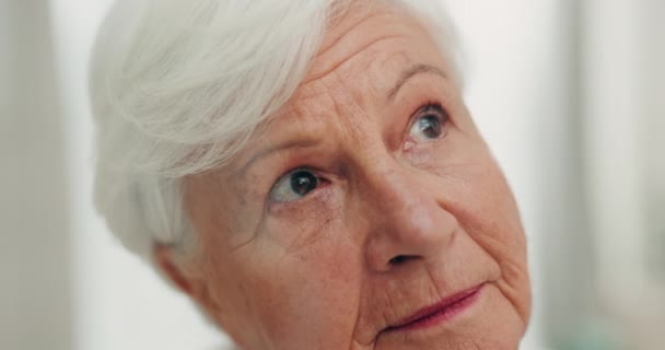 Myślenie Depresja Starsza Kobieta Chorobą Alzheimera Pamięć Lub Porażka Domu — Wideo stockowe