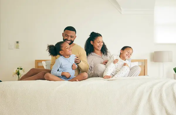 Família Diversão Crianças Manhã Quarto Para Felicidade Casa Para Ligação — Fotografia de Stock