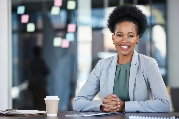 Feliz Retrato Negocios Del Proyecto Empresa Planificación Mujer Negra Metas — Foto de Stock
