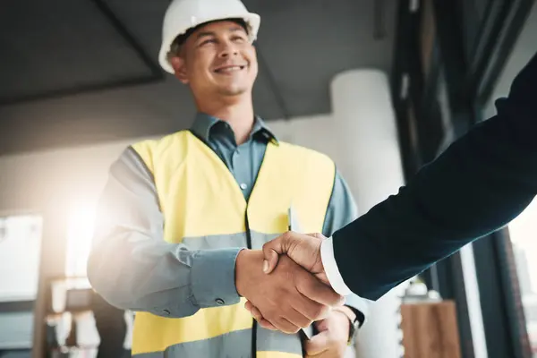 Handshake Partnership Collaboration Engineer Office Contract Deal Onboarding Architecture Thank — Stock Photo, Image