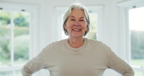 Felice Sorrida Faccia Donna Più Anziana Casa Riposo Con Allegro — Video Stock