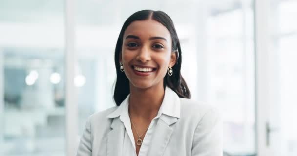 Sorria Profissional Cara Mulher Negócios Escritório Para Advogado Corporativa Defensora — Vídeo de Stock