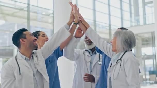 Soins Santé Célébration Cinq Applaudissements Par Les Médecins Les Infirmières — Video