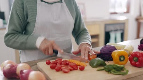 Manos Cuchillo Verduras Cocina Cocina Nutrición Saludable Para Bienestar Salud — Vídeos de Stock