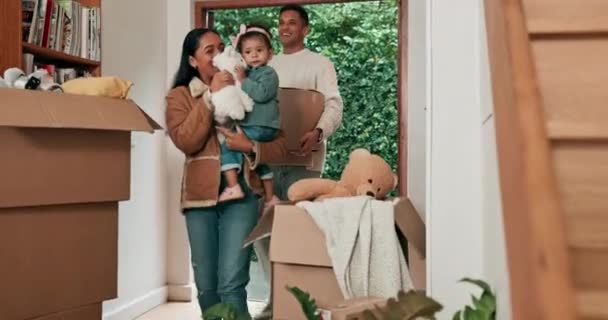 Taşınmak Satış Yeni Bir Geleceğe Yönelik Aile Yatırım Gayrimenkul Karton — Stok video