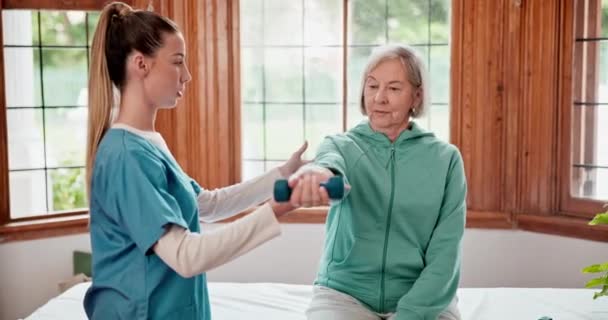 Iroda Nővér Idősebb Fitness Nyújtás Egészségügyi Rehabilitáció Wellness Vagy Beszélgetés — Stock videók