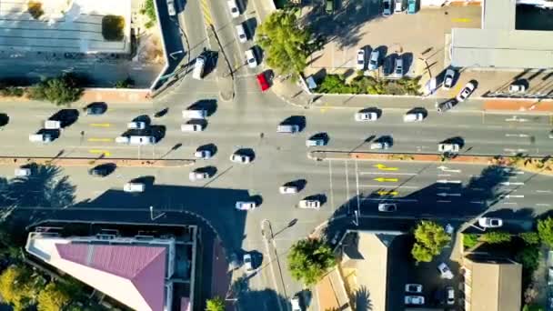 Drón Közlekedés Forgalom Egy Városban Sebesség Kültéri Épületek Járművek Városi — Stock videók