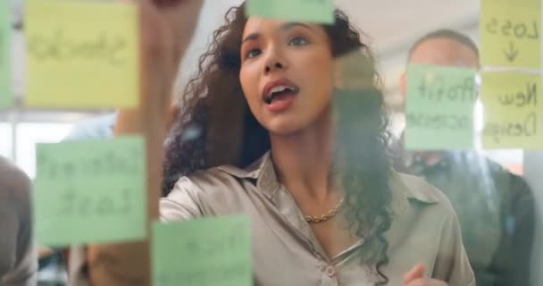 Brainstorming Obchodníci Černá Žena Kouč Týmem Marketingový Strategický Plán Nápady — Stock video