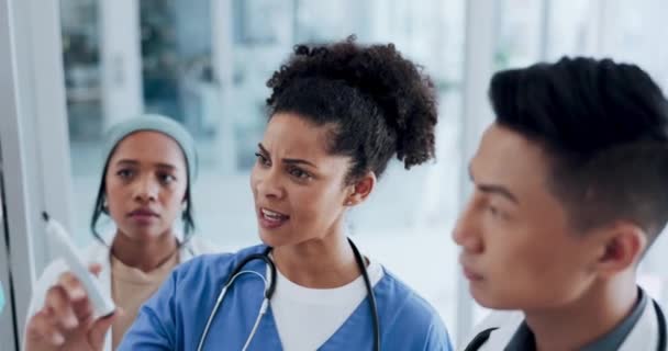 Reunión Enfermería Planificación Diversidad Calendario Hospitalario Estrategia Notas Adhesivas Innovación — Vídeos de Stock