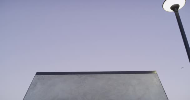 Чоловік Стрибок Скейтборд Рампа Парку Швидкості Тренування Або Тренування Трюком — стокове відео
