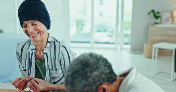 Friends Laugh Senior Women Nursing Home Tea Bonding Social Visit — Stock Video