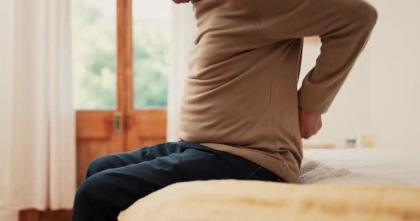 Mains Homme Douleur Maison Depuis Dos Blessure Musculaire Risque Fatigue — Video